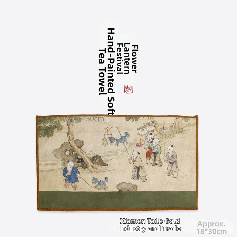 Tailong Gold mikrokiud teekäterätt logotüübi trükiga, kohandatav