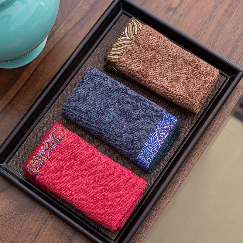 Πετσέτα τσαγιού από βαμβάκι και λινό, παχιά απορροφητική, κεντημένη, 200 g, σετ 30