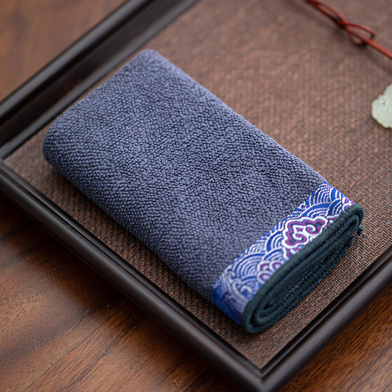 Πετσέτα τσαγιού από βαμβάκι και λινό, παχιά απορροφητική, κεντημένη, 200 g, σετ 30