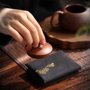 Prosop de ceai din catifea de piele de cerb, stil chinezesc, absorbant