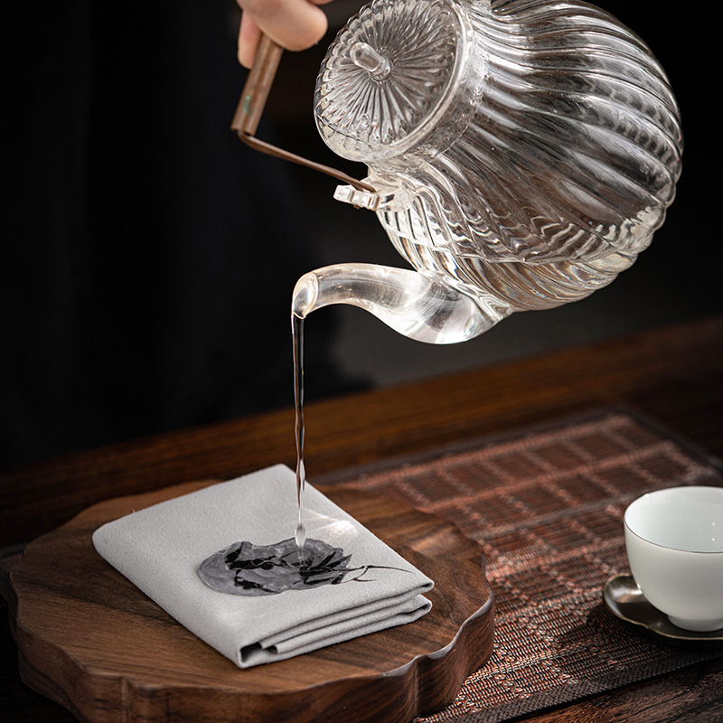 Prosop de ceai din catifea de piele de cerb, stil chinezesc, absorbant