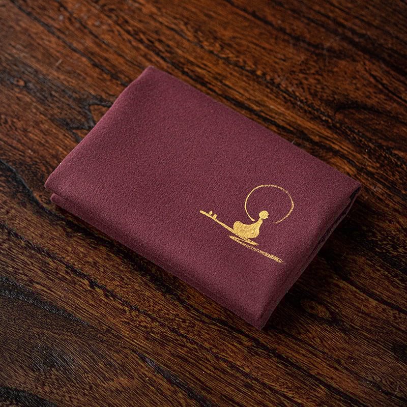 Prosop de ceai din catifea de piele de cerb, stil chinezesc, absorbant