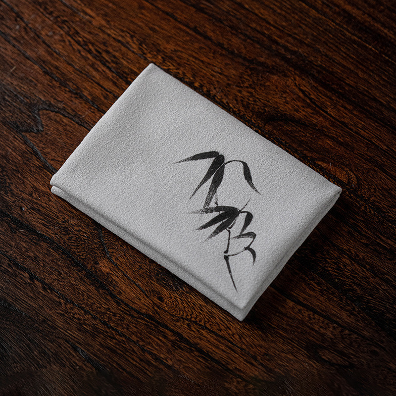 Prosop de ceai din catifea de piele de cerb, stil chinezesc, absorbant