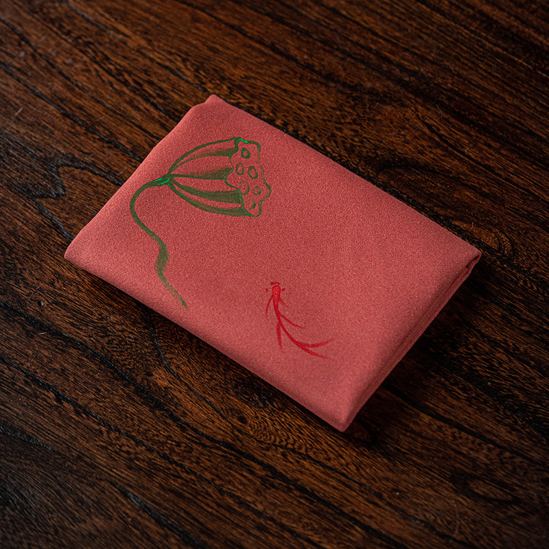 Prosop de ceai din catifea de piele de cerb, stil chinezesc, absorbant