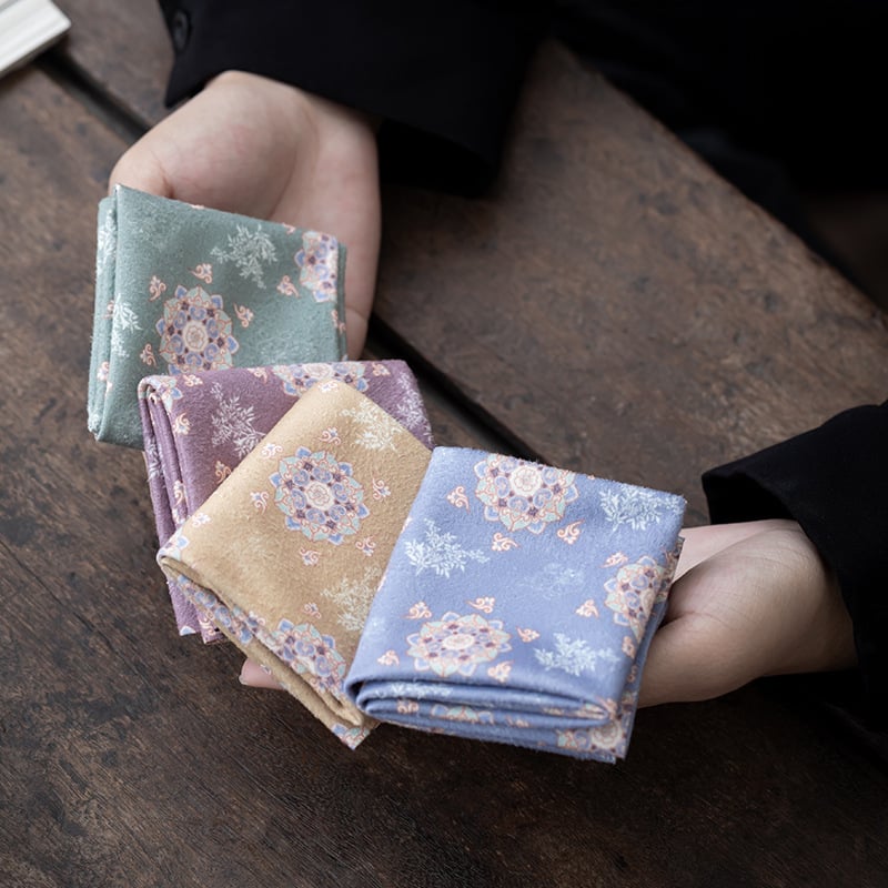 Benlong Gold Βελούδινο Εκτυπωμένο Διπλής Όψεως Απορροφητικό Πανί Για Τσάι | Ρετρό Εκτύπωση, Μαλακό Βαμβάκι, Τσάι Ματ | Νέος Κινέζικος Στυλ