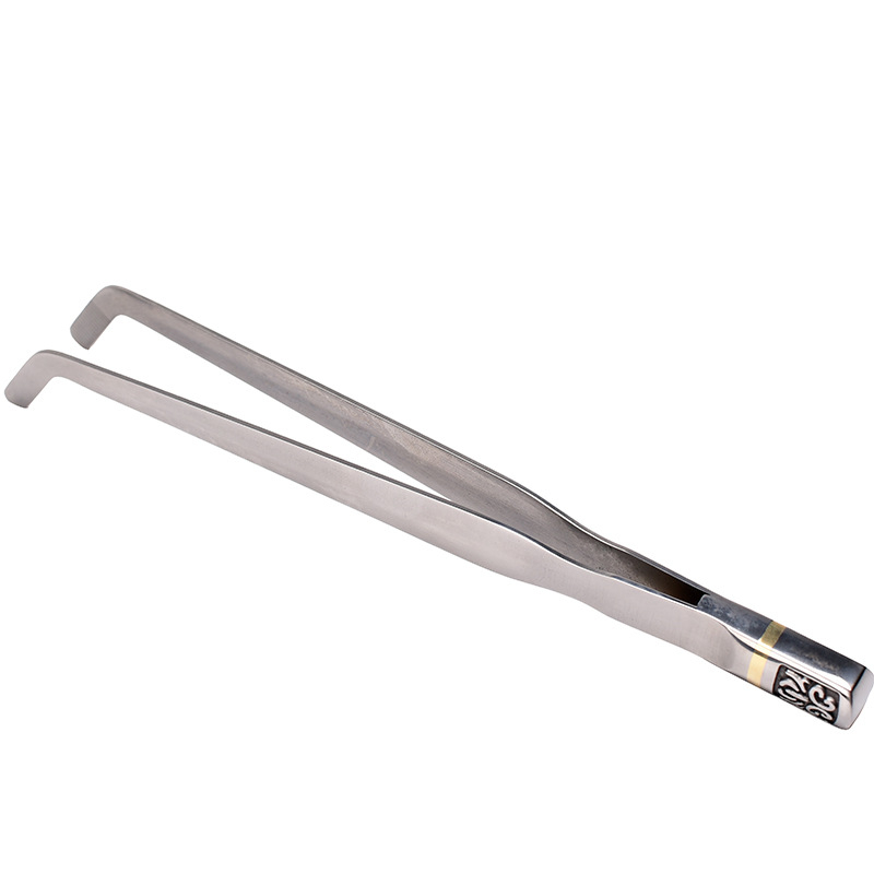 Δαμασκηνό σετ τελετής τσαγιού από ανοξείδωτο ατσάλι, πέντε τεμάχια: κουτάλι τσαγιού, κλιπ για τσαι, βελόνα τσαγιού, πιρουνάκι φλυτζανιού και δίσκος, σε νέο κινεζικό στυλ