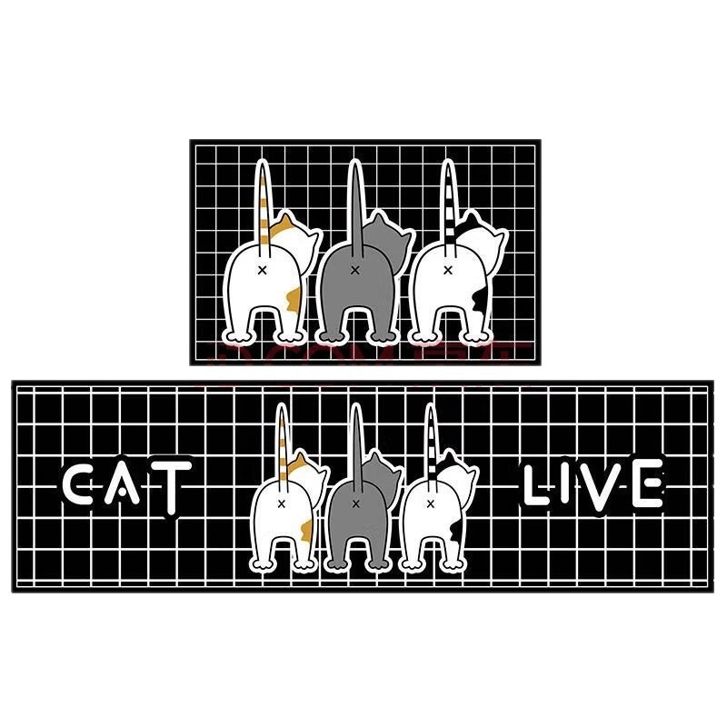 Kuhinjska podna prostirka, debeli kristalni velur, upija vodu i ulje, poliester, pravokutni oblik, moderni stil