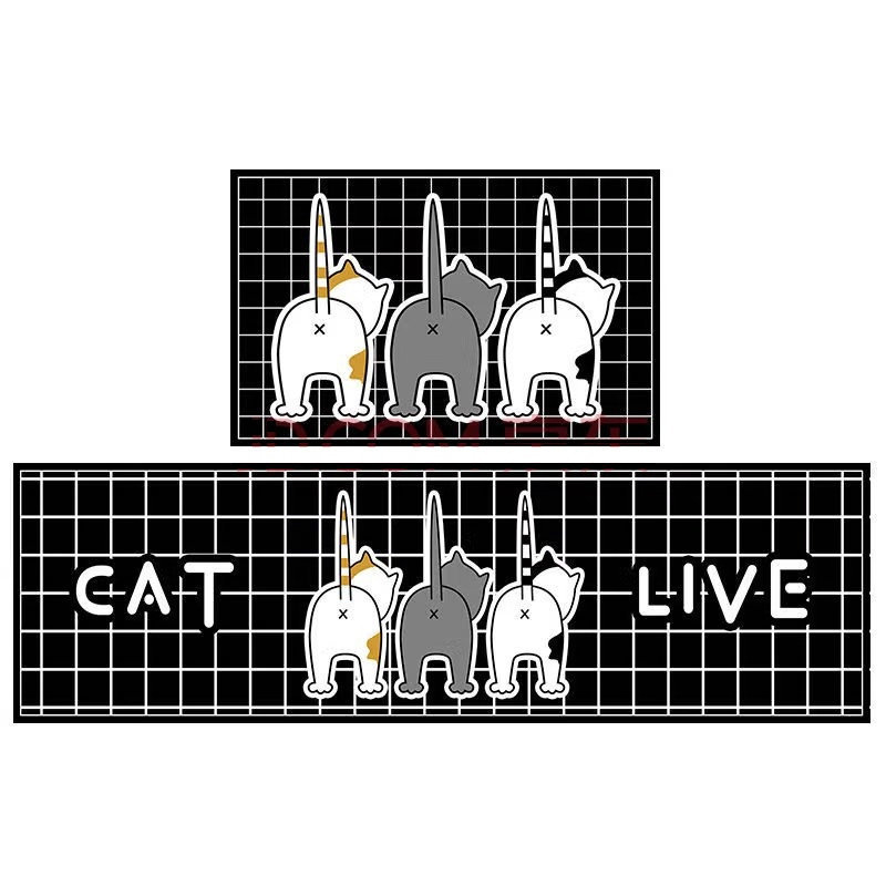 Kuhinjska podna prostirka, debeli kristalni velur, upija vodu i ulje, poliester, pravokutni oblik, moderni stil