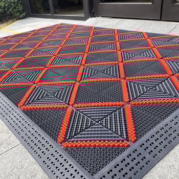 Plastična kvadratna podloga za ulaz i komercijalne prostore, strojno pletena, minimalističkog stila