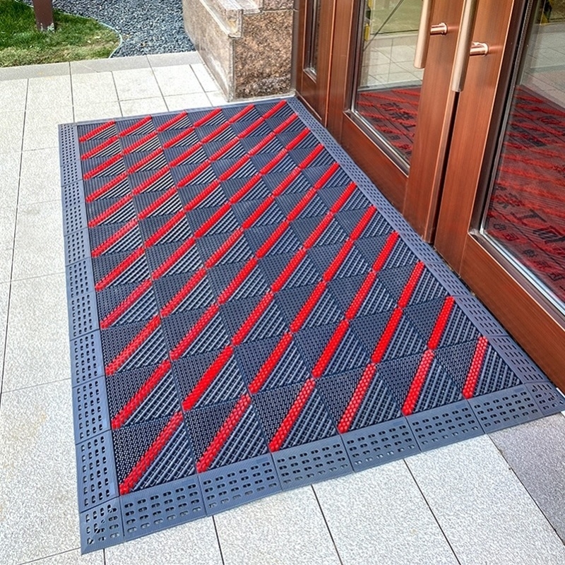 Plastična kvadratna podloga za ulaz i komercijalne prostore, strojno pletena, minimalističkog stila