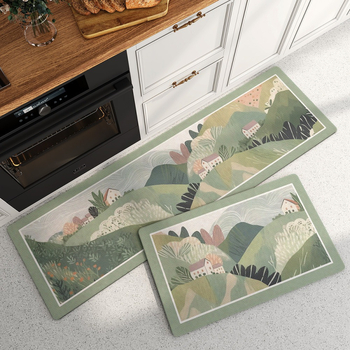 Podne prostirke od diatomske gline, talijanskog stila, kvadratnog oblika, uzorak biljaka i cvijeća (Materijal: diatomska glina; Uzorak: biljke i cvijeće; Oblik: kvadratni; Stil: talijanski; Čišćenje: pere se vodom)