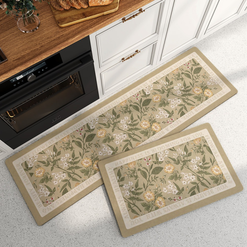 Podne prostirke od diatomske gline, talijanskog stila, kvadratnog oblika, uzorak biljaka i cvijeća (Materijal: diatomska glina; Uzorak: biljke i cvijeće; Oblik: kvadratni; Stil: talijanski; Čišćenje: pere se vodom)