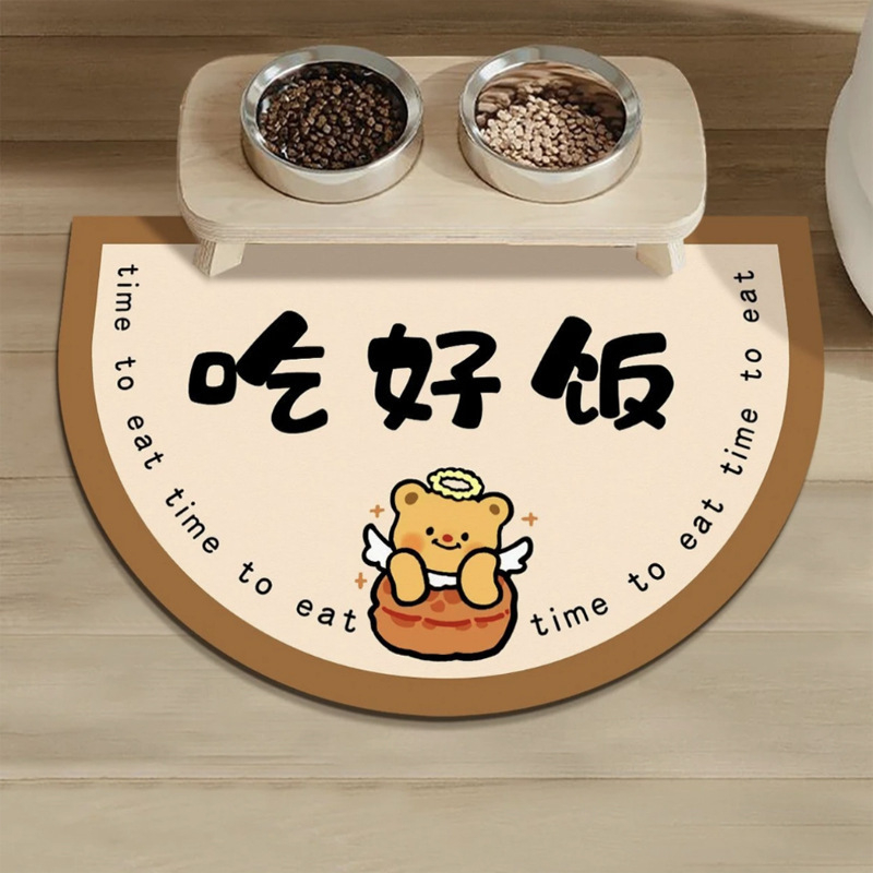 Podmetač za hranu kućnih ljubimaca za mačke i pse, oblik izvanzemaljca, crtić uzorak, diatomitna glina, ručno pranje, prilagodljivo