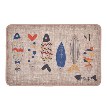 Podna prostirka za kuhinju i kupaonicu, imitacija lana, tisak, kvadratni oblik, jednobojni ili crtani uzorak, čišćenje usisavačem, pogodno za kuhinju, ulaz i balkon