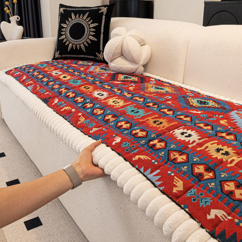 Jastuk za kauč Chenille, boemski stil, s otisnutim uzorkom, pogodan za modularni kauč, prilagodljiv šiveni jastuk