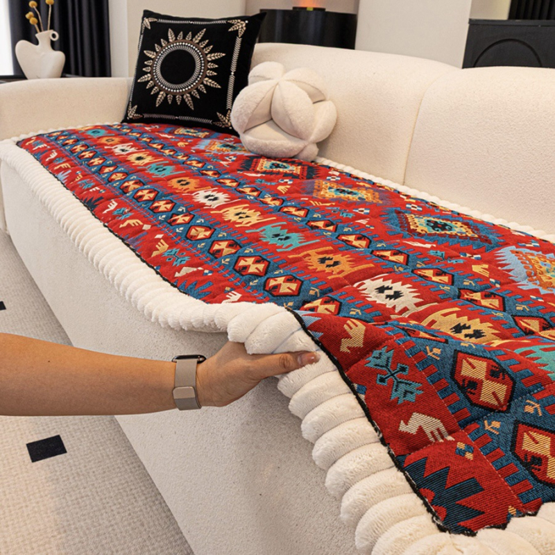 Jastuk za kauč Chenille, boemski stil, s otisnutim uzorkom, pogodan za modularni kauč, prilagodljiv šiveni jastuk