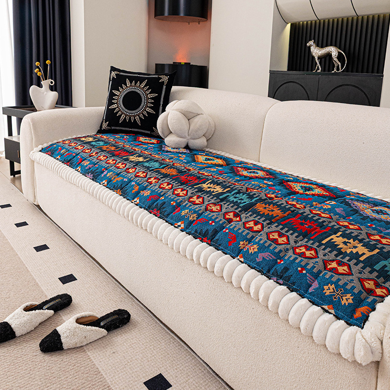 Jastuk za kauč Chenille, boemski stil, s otisnutim uzorkom, pogodan za modularni kauč, prilagodljiv šiveni jastuk