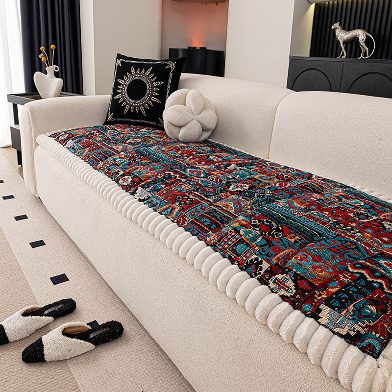 Jastuk za kauč Chenille, boemski stil, s otisnutim uzorkom, pogodan za modularni kauč, prilagodljiv šiveni jastuk