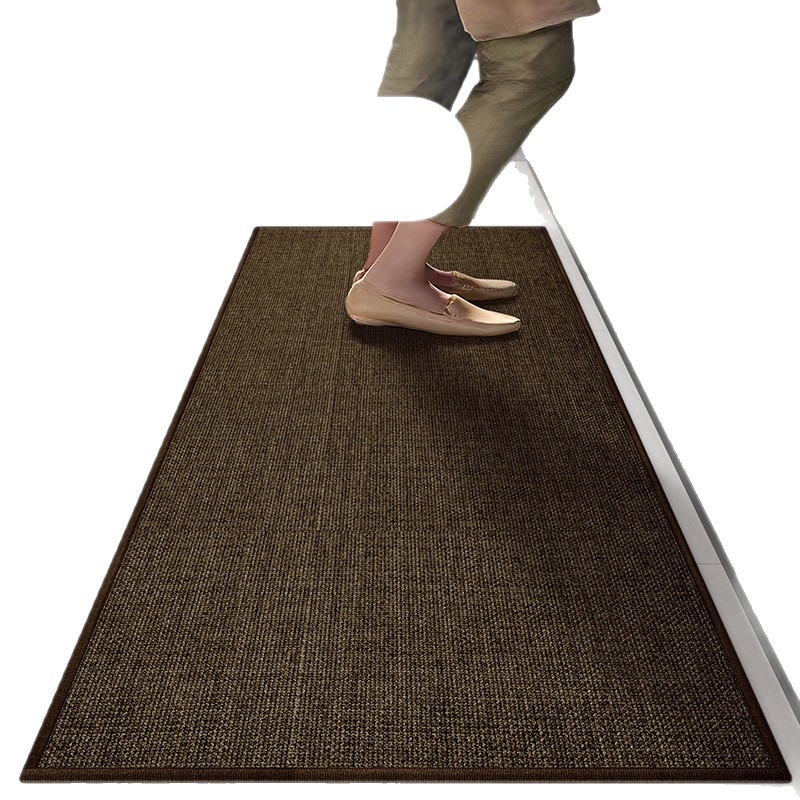 Set dviju platnenih kuhinjskih podnih prostirki od lana, pravokutnog oblika, jedinstvenog uzorka, upijajući i protuklizni, perive, minimalistički stil