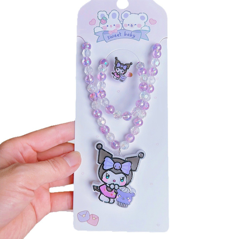 Κολιέ Kuromi Φωτεινό στο Σκοτάδι - Χειροποίητο, Ακρυλικό Κρεμαστό, Καρτούν Χαρακτήρας, Για Παιδιά