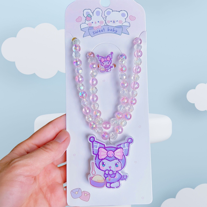 Κολιέ Kuromi Φωτεινό στο Σκοτάδι - Χειροποίητο, Ακρυλικό Κρεμαστό, Καρτούν Χαρακτήρας, Για Παιδιά