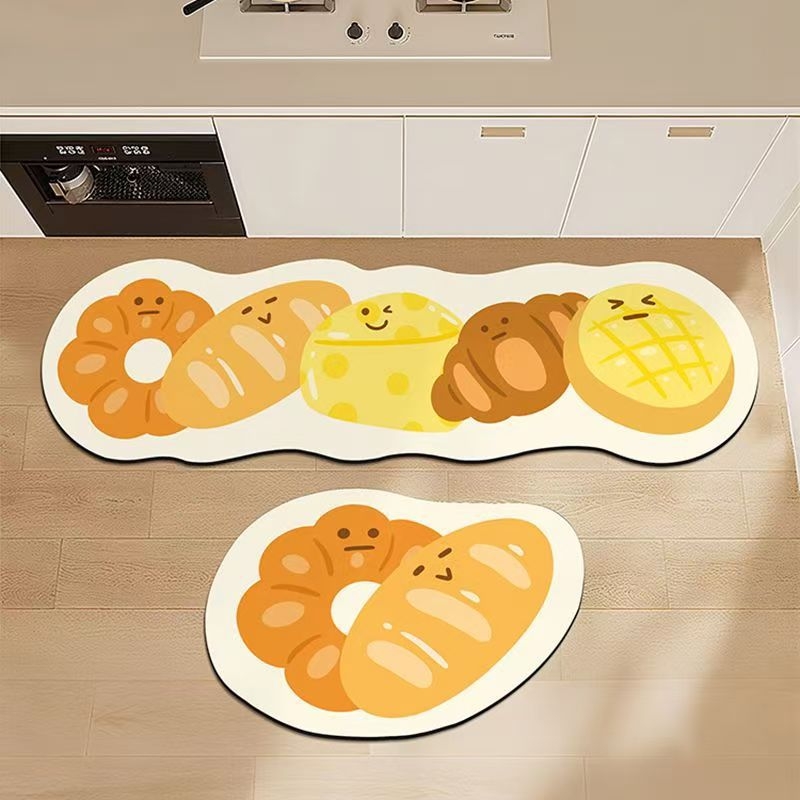 Podne Prostirke od diatomske gline s karikaturama voća — Tisak, Oblik kosmosa, Pranje, Za kuhinju, Ulaz, Kupatilo