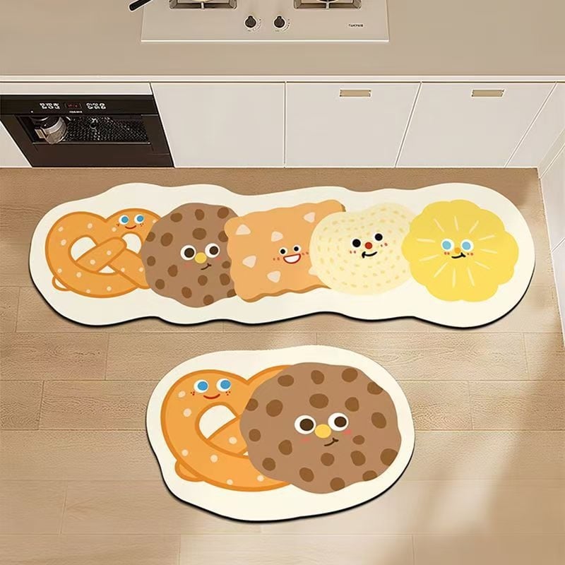 Podne Prostirke od diatomske gline s karikaturama voća — Tisak, Oblik kosmosa, Pranje, Za kuhinju, Ulaz, Kupatilo