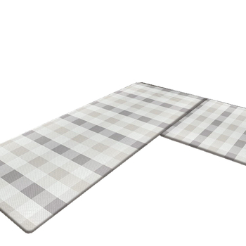 Set od dvije podloge za kuhinju i ulaz, protiv umora, upijaju vodu i masnoću, kristalni velur, kvadratni mrežasti uzorak