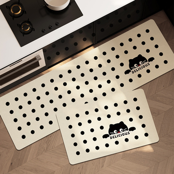 Dvije kuhinjske prostirke – dvodijelni set; upijaju vodu i masnoću, otporne na prljavštinu; pravokutnog oblika, tehničko platno, stil laganog luksuza.