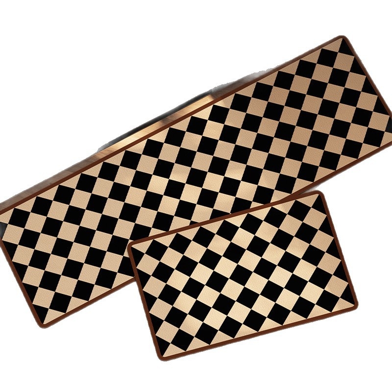 Dvije kuhinjske prostirke – dvodijelni set; upijaju vodu i masnoću, otporne na prljavštinu; pravokutnog oblika, tehničko platno, stil laganog luksuza.