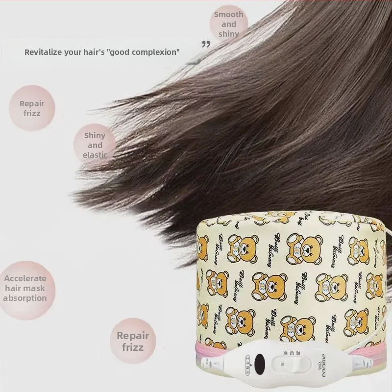 Majapidamiseks mõeldud elektriline soojendav juuksemüts spa soojendusega, juuksemaski hooldus, kuivatamine, eemaldatav ja pestav