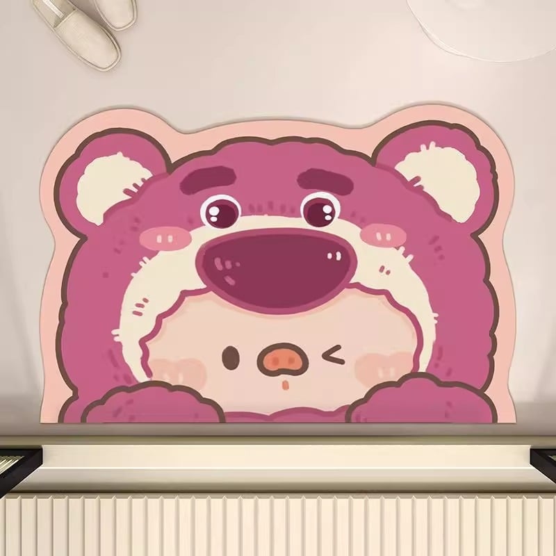 Karikaturalni kupaonski tepih, od diatomita, profilirani oblik, tiskarska tehnika, ručno pranje