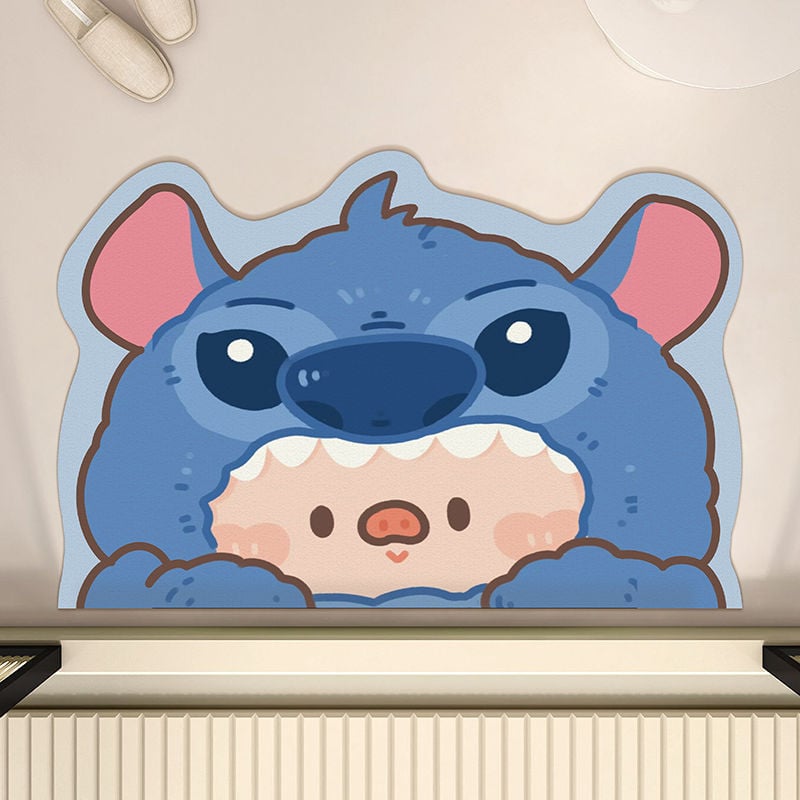 Karikaturalni kupaonski tepih, od diatomita, profilirani oblik, tiskarska tehnika, ručno pranje