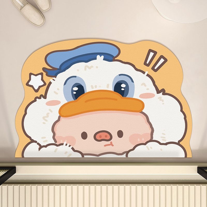 Karikaturalni kupaonski tepih, od diatomita, profilirani oblik, tiskarska tehnika, ručno pranje