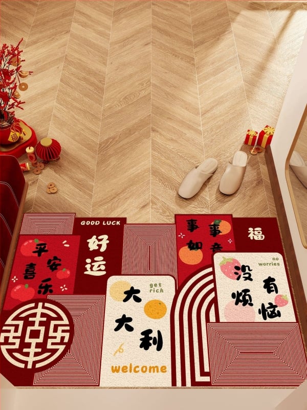 Sissepääsu matt karikatuuristiilis; Materjal: siid; Trükk: trükk; Ruum: sissepääs; Stiil: karikatuur