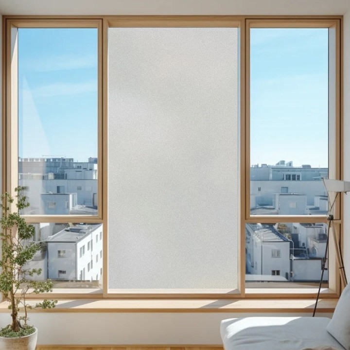 Shuotian PVC prozirna folija za prozor s elektrostatikim ljepilom – zadebljana, moderni minimalistički stil, jednobojni uzorak, pogodna za kupaonu i dnevni boravak