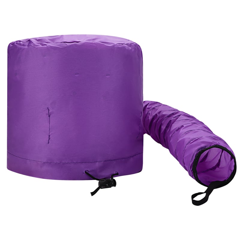 Juuksehoolduse müts fööniga – kuumuskindel materjal, juuksehoolduseks, permile ja värvimisele; kuuma õhu kuivatamine; kaal 50–79 g; õmblustega konstruktsioon