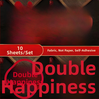 Svinīgu dekoru uzlīme – flokēta auduma, pašlīmējošā, Win Xin, piemērota durvīm un logiem, kategorija 'Laimīgi vārdi'