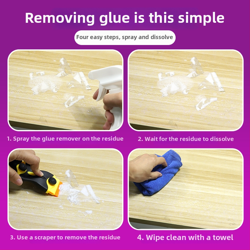 Puitlike kappide ja kodumööbli jaoks liimijääkide eemaldaja, universaalne mööbli ja põranda liimijääkide eemaldaja, sobib kahekülgsele teibile ja ukse liimijääkidele