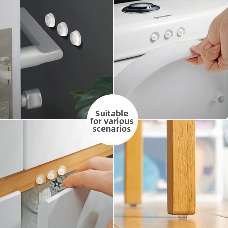 Spintelės durelių atsitrenkimo buferis su gumos granuliomis, lipnus, tylus amortizatorius, neslidus, 3M klijai