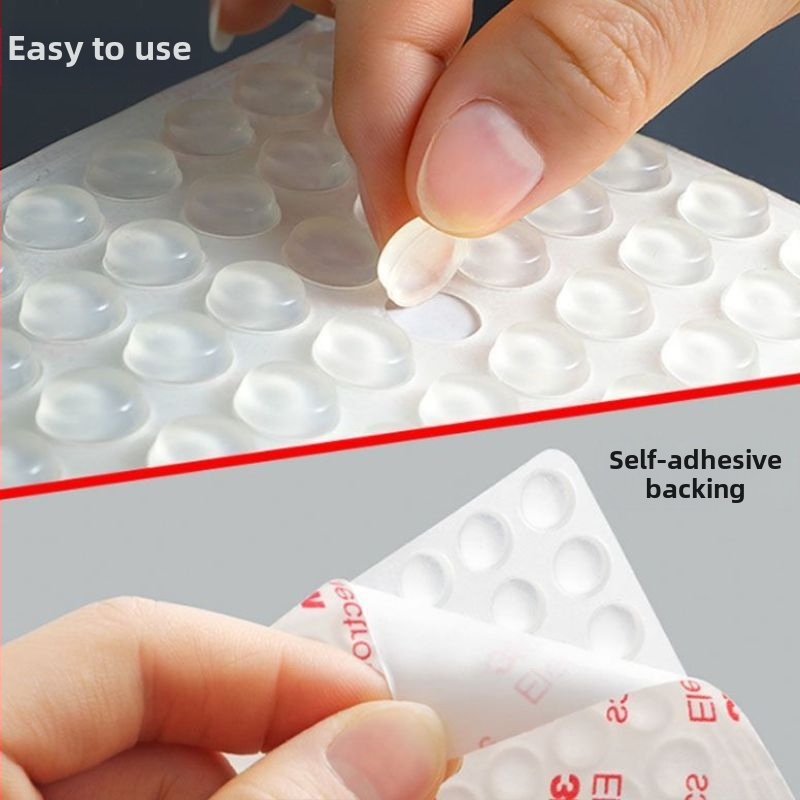 Spintelės durelių atsitrenkimo buferis su gumos granuliomis, lipnus, tylus amortizatorius, neslidus, 3M klijai