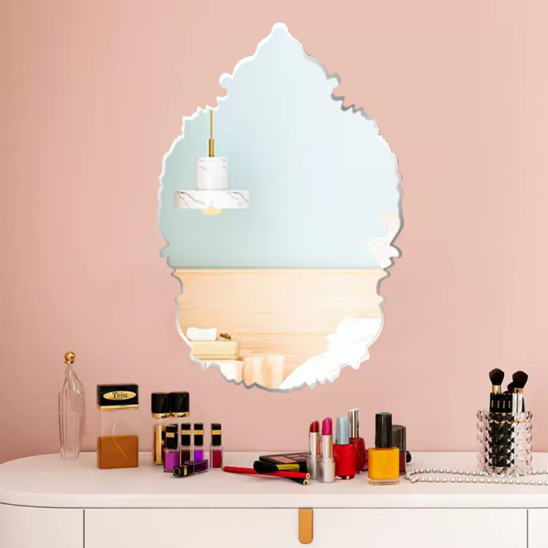 Pašlīmējošs PVC sienas spogulis, klasiskā stila, dekoratīvs vannas istabas spogulis, 1 gab.