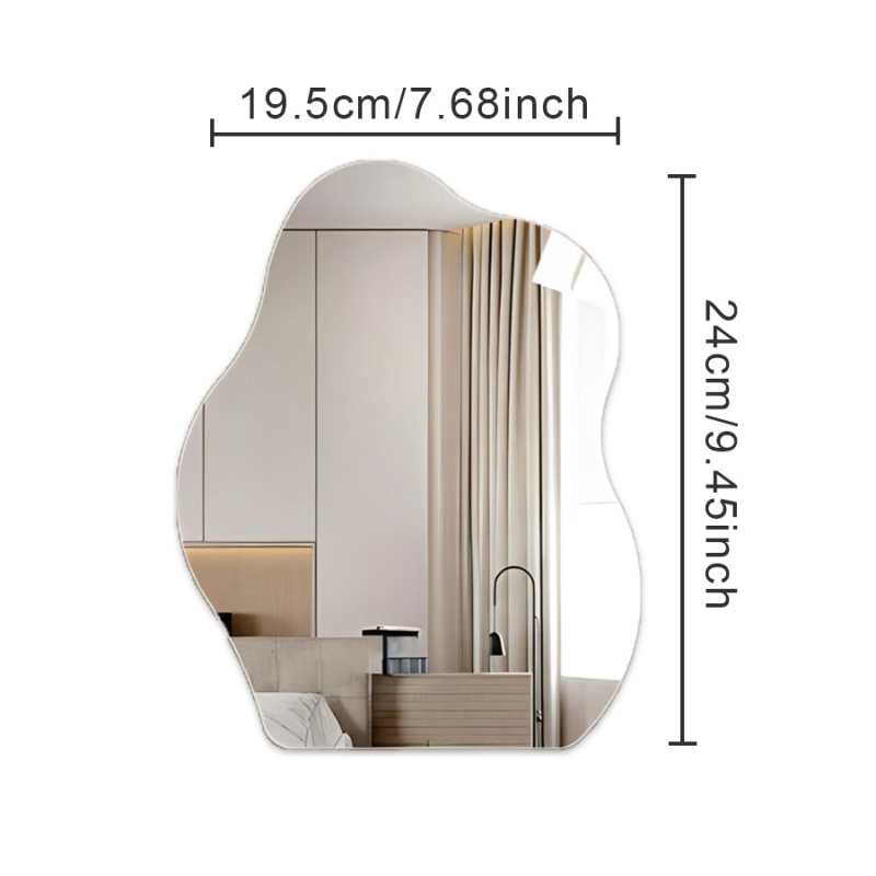 Pašlīmējošs PVC sienas spogulis, klasiskā stila, dekoratīvs vannas istabas spogulis, 1 gab.