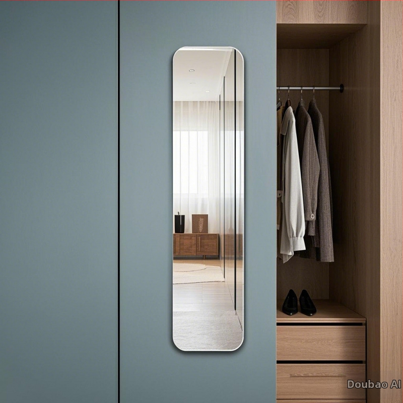 Akrilinis veidrodis, itališko stiliaus, sieninis, lipnus montavimas, be gręžimo, vonios kambario veidrodis