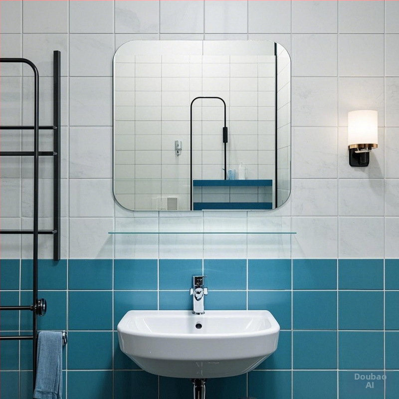 Akrilinis veidrodis, itališko stiliaus, sieninis, lipnus montavimas, be gręžimo, vonios kambario veidrodis