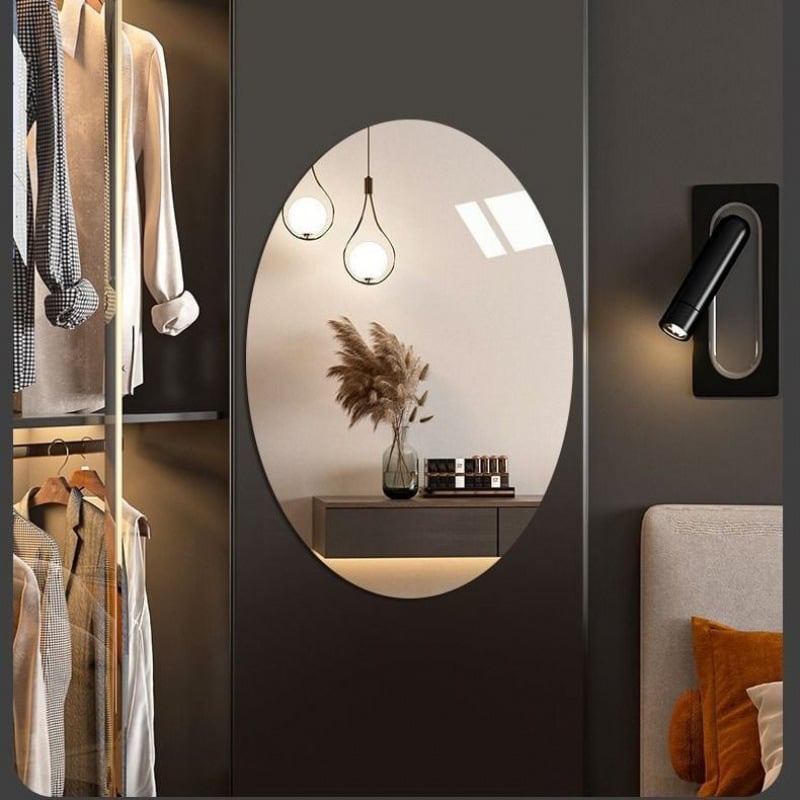 Akrilinis veidrodis, itališko stiliaus, sieninis, lipnus montavimas, be gręžimo, vonios kambario veidrodis