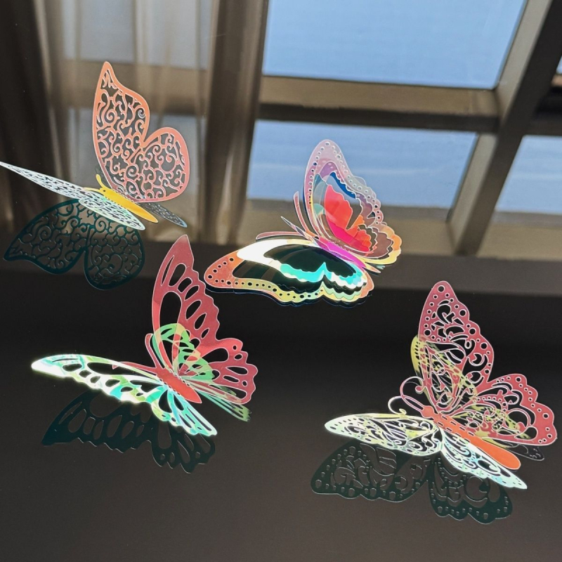 3D пеперуден стенен стикер (Материал: Paper jam; Функция: Fireproof; Узор: дървесен модел; Тип: триизмерни стенни стикери; Пространство: външно)