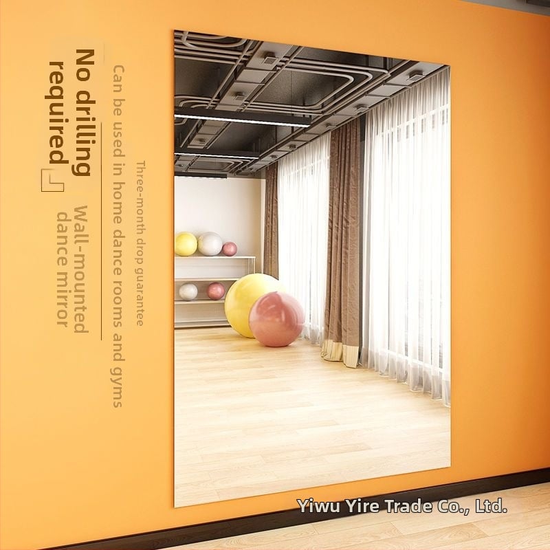 Seinasse paigaldatav tantsustuudio peegel metallraamiga, lihtne ja kaasaegne stiil, teine töötlemise meetod, Chi weng