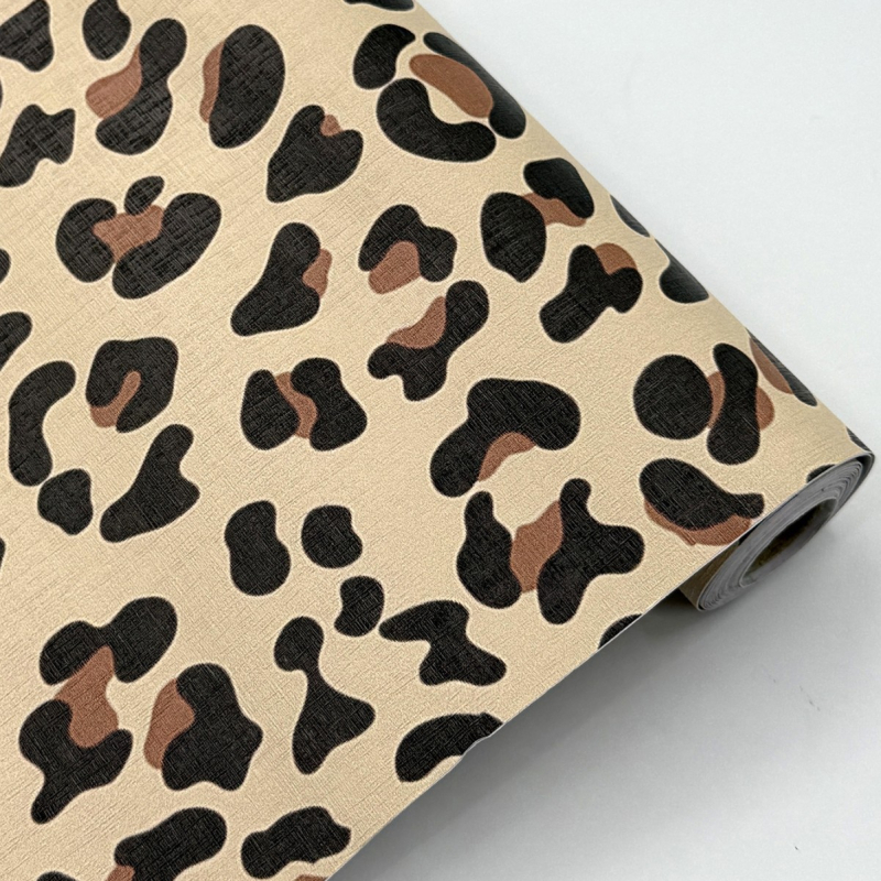 Leopard uzorak samoljepljiva PVC tapeta za kućnu upotrebu, vodootporan premaz zida, dekor dnevnog boravka i spavaće sobe.