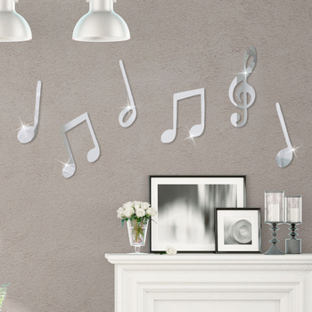 PVC стенен стикер 3D музикална нота декорация, самозалепващ се, модерен минимализъм, за всекидневна, спалня и кабинет